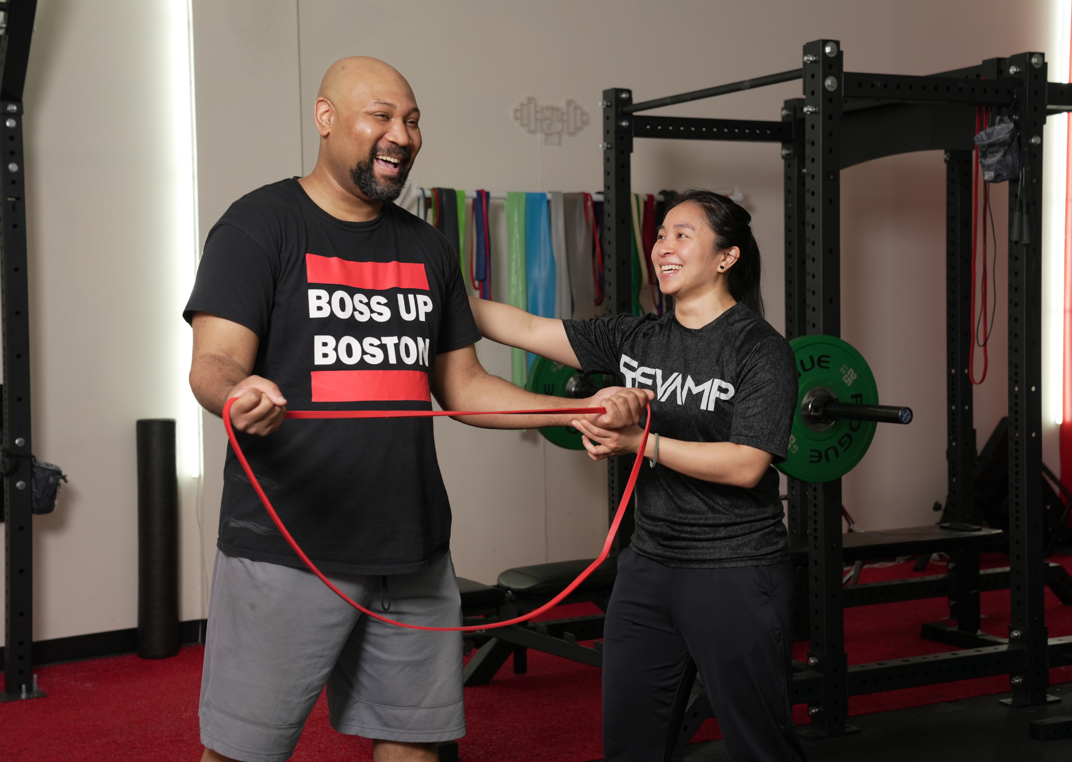 Client enjoying their session with a Revamp trainer